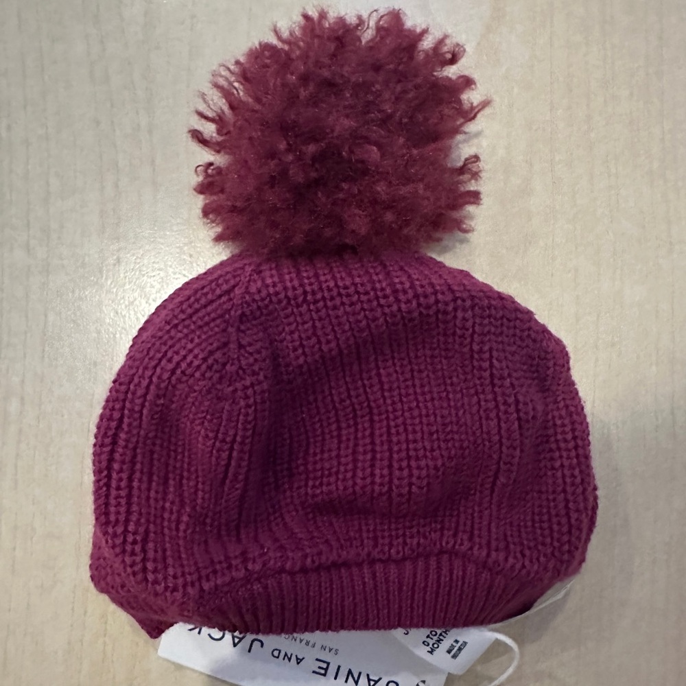 Janie and Jack Burgundy Knit Beanie